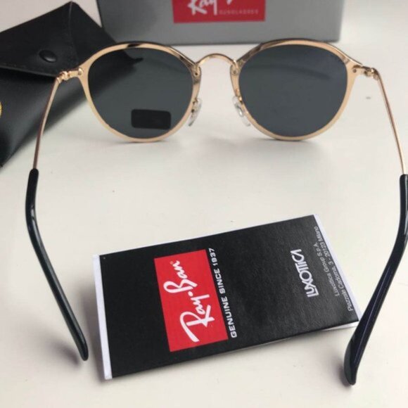 Ray-Ban 3574 Blaze Round Gold Frame Sunglasses - Picture 4 of 8